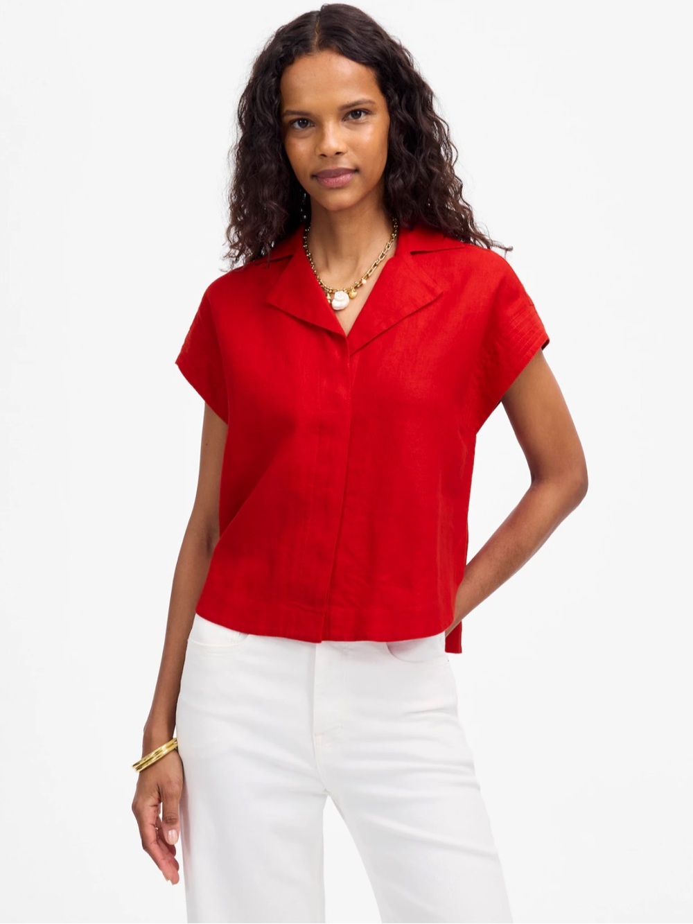 Madewell Resort-Collar Shirt in 100% Linen
